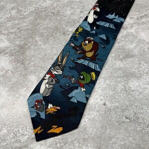 Vintage Looney Tunes Mania Tie Mens One Size Multicolor Pointed Necktie
